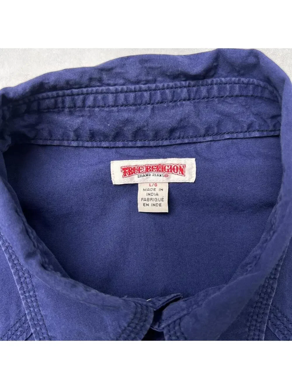 Y2K Purple True Religion Grunge Long Sleeve Button Up Shirt